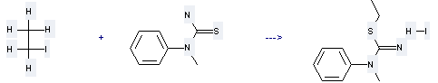 1-Methyl-1-phenyl-thiourea can be used to produce S-Ethyl-N-methyl-N-phenyl-isothiourea; hydriodid.